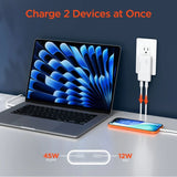 HyperGear SpeedBoost 65W dual USB-C PD GaN laptop charger, ultra-slim design with PPS fast charging technology.