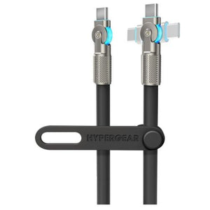 HyperGear Chunky180° 100W USB-C to USB-C rugged fast charge cable, 12ft length, durable and flexible for fast device charging.