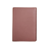 ILI personalized leather passport case with a smooth brown finish and stitched edges, designed to hold a passport securely.