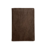ILI personalized leather passport case in brown with embossed initials, designed to protect and organize passports stylishly.