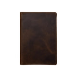 ILI personalized leather passport case in chocolate brown with sleek design and secure closure for travel protection