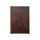 ILI personalized leather passport case in rustic brown, stylish travel accessory with secure card slots and elegant design.