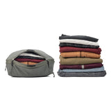 Medium Peak Design Packing Cubes in charcoal color, showing organized compartments for travel storage.