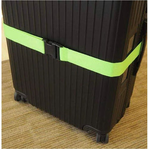 Green adjustable luggage straps from Index Urban Touro Accessories with durable nylon material and secure buckle closure.