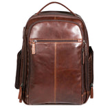 Brown Jack Georges mid-size tech backpack with multiple compartments and padded straps, ideal for everyday use and travel.