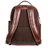 Brown Jack Georges mid-size tech backpack with multiple compartments, padded straps, and a sleek, professional design.
