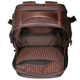 Brown Jack Georges mid-size tech backpack with multiple compartments and padded straps, designed for modern digital professionals.