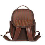 Brown Jack Georges mid-size tech backpack with multiple compartments and padded shoulder straps for comfortable carrying.
