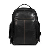 Brown Jack Georges mid-size tech backpack with multiple compartments and padded shoulder straps for comfortable carrying.