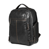 Brown Jack Georges mid-size tech backpack with multiple compartments and padded shoulder straps for comfortable carrying.