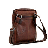 Brown Jack Georges Voyager Collection Crossbody bag with adjustable strap and multiple compartments, designed for everyday convenience.