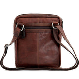 Brown Jack Georges Voyager Collection crossbody bag with adjustable strap and multiple compartments.