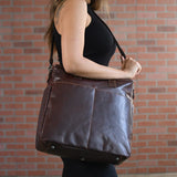 Jack Georges Voyager Collection North/South Tote bag with leather handles and spacious interior, stylishly designed for everyday use.
