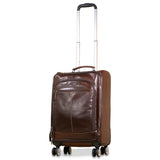 Brown Jack Georges Voyager Collection 22-inch upright carry-on luggage with durable wheels and sleek design.
