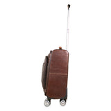 Brown Jack Georges Voyager Collection 22-inch upright wheeled carry-on luggage with durable exterior and telescopic handle.