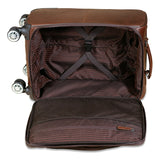 Brown Jack Georges Voyager Collection 22-inch upright wheeled carry-on luggage with durable exterior and retractable handle.