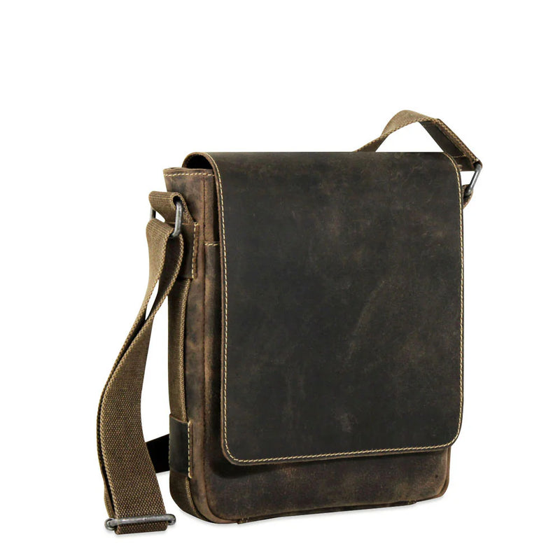 Jack Georges Arizona crossbody messenger bag with adjustable strap and sleek leather design, ideal for everyday use.
