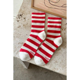 Black Le Bon Shoppe Wally Socks featuring a cozy knit pattern and ribbed cuffs, perfect for casual style.