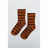Black Le Bon Shoppe Wally Socks featuring a cozy knit texture and classic striped design for comfortable everyday wear.