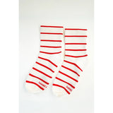 Black Le Bon Shoppe Wally Socks with colorful striped accents, soft knit fabric, and ribbed cuffs.