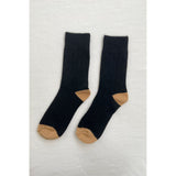 Le Bon Shoppe classic cashmere socks in camel color, soft and cozy, shown on a neutral background.
