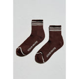 Le Bon Shoppe Girlfriend Socks in ivory with blue stripes, soft cotton crew socks for casual wear and comfort.