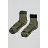 Le Bon Shoppe Girlfriend Socks in ivory and blue stripe, cozy knit socks with stylish pattern and comfortable fit.