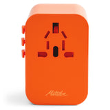 Matador black global travel adapter with multiple plug options for international travel accessories.