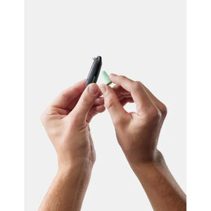 Matador travel earplugs kit with three pairs of black foam earplugs in a compact carrying case.