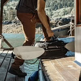 Matador Freefly 30L packable duffle bag in black, lightweight and compact with zipper closure and handle for travel or gym use.