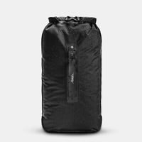 Matador Flatpak 8L dry bag in black, waterproof outdoor gear with roll-top closure for keeping items dry during adventures.