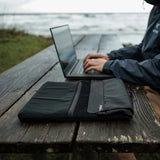 Matador laptop base layer case in black, showing sleek design and durable material for protecting a laptop.