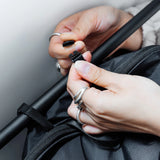 Matador packable laundry bag in black, featuring a compact, lightweight design with a drawstring closure for easy carrying and storage.