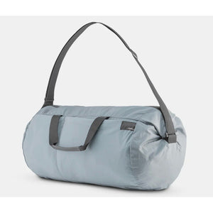 Matador Refraction packable duffle bag in black, compact and lightweight with durable material, suitable for travel and gym use.