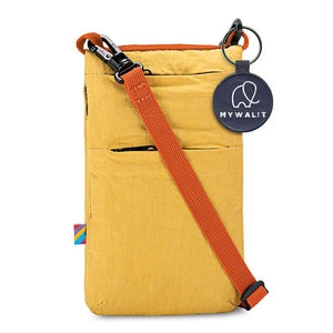 Navy Mywalit MyLite Small Organizer with multiple card slots and compartments, featuring a compact leather design.