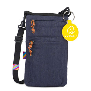 Navy Mywalit MyLite Small Organizer with multiple card slots and compartments for cards and cash.