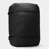 Black Nomatic Navigator collapsible duffel bag with 42L capacity, shown with its compact and expanded form.