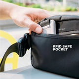 Nomatic Access Sling in black with RFID-blocking pocket, compact design for everyday carry and quick access.