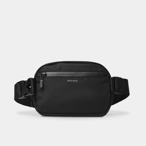 Black Nomatic Access Sling with adjustable strap and compact design, ideal for carrying essentials comfortably.