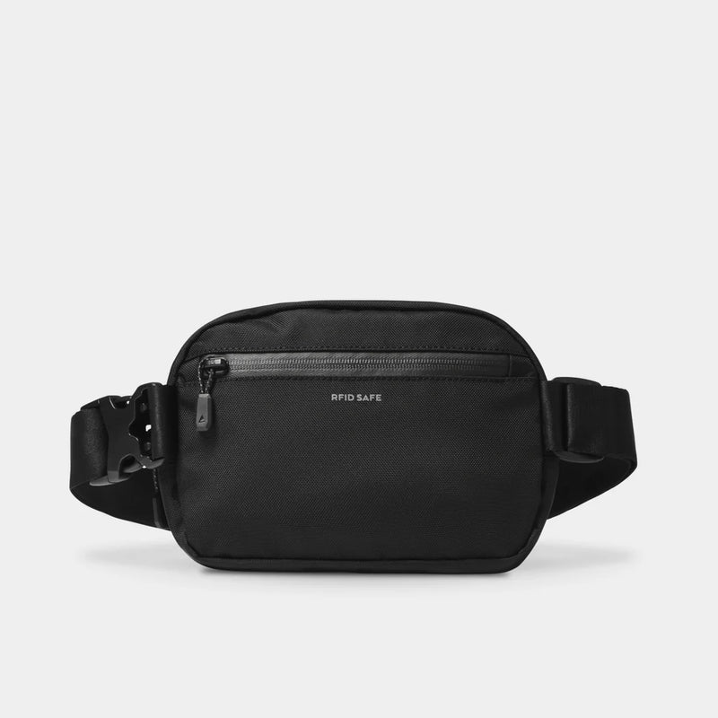 Black Nomatic Access Sling with adjustable strap and compact design, ideal for carrying essentials comfortably.