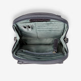 Black Osgoode Marley RFID Mini Organizer crossbody bag with multiple compartments and adjustable strap.