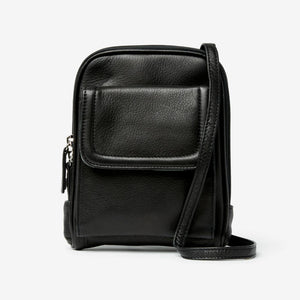 Black Osgoode Marley RFID Mini Organizer crossbody bag with multiple compartments and secure RFID blocking features.
