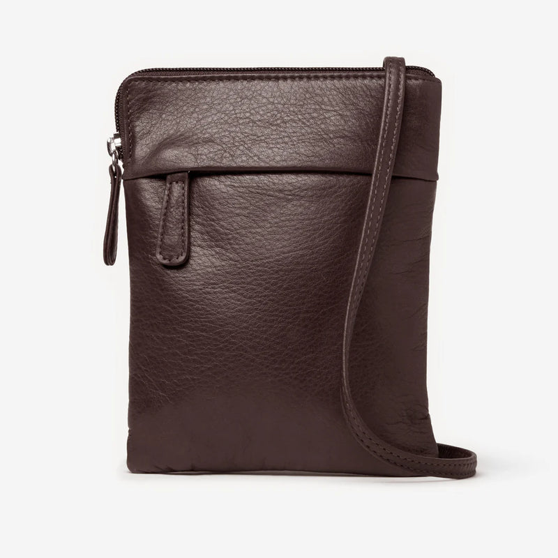 Osgoode Marley Ella wearable pocket in espresso, showing the sleek design and compact size perfect for carrying essentials.
