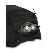 Black Osprey Ozone 2-Wheel Carry-On luggage with durable hard shell and telescoping handle for convenient travel.