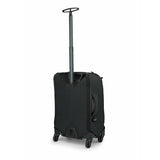 Black Osprey Ozone 4-Wheel Carry-On luggage with four spinner wheels and durable hard shell for easy travel.