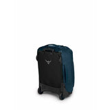 Osprey Transporter® wheeled carry-on luggage in coastal blue with sturdy handles and wheels for easy travel.