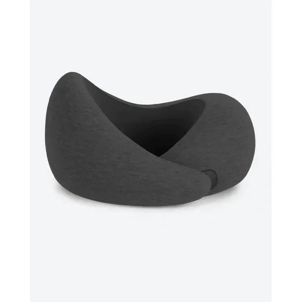 Ostrichpillow Go Neck Pillow in midnight grey, a comfortable travel accessory providing neck support and relaxation.