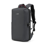 Pacsafe V Anti-Theft 16-inch Commuter Backpack in slate with multiple compartments and secure zippers for daily travel.