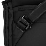 Black Pacsafe MetrosafeX 20L anti-theft backpack with multiple compartments and secure design for daily use.