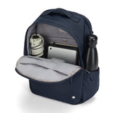 Pacsafe W 10L anti-theft backpack in black with secure zippers and padded straps, ideal for travel and daily use